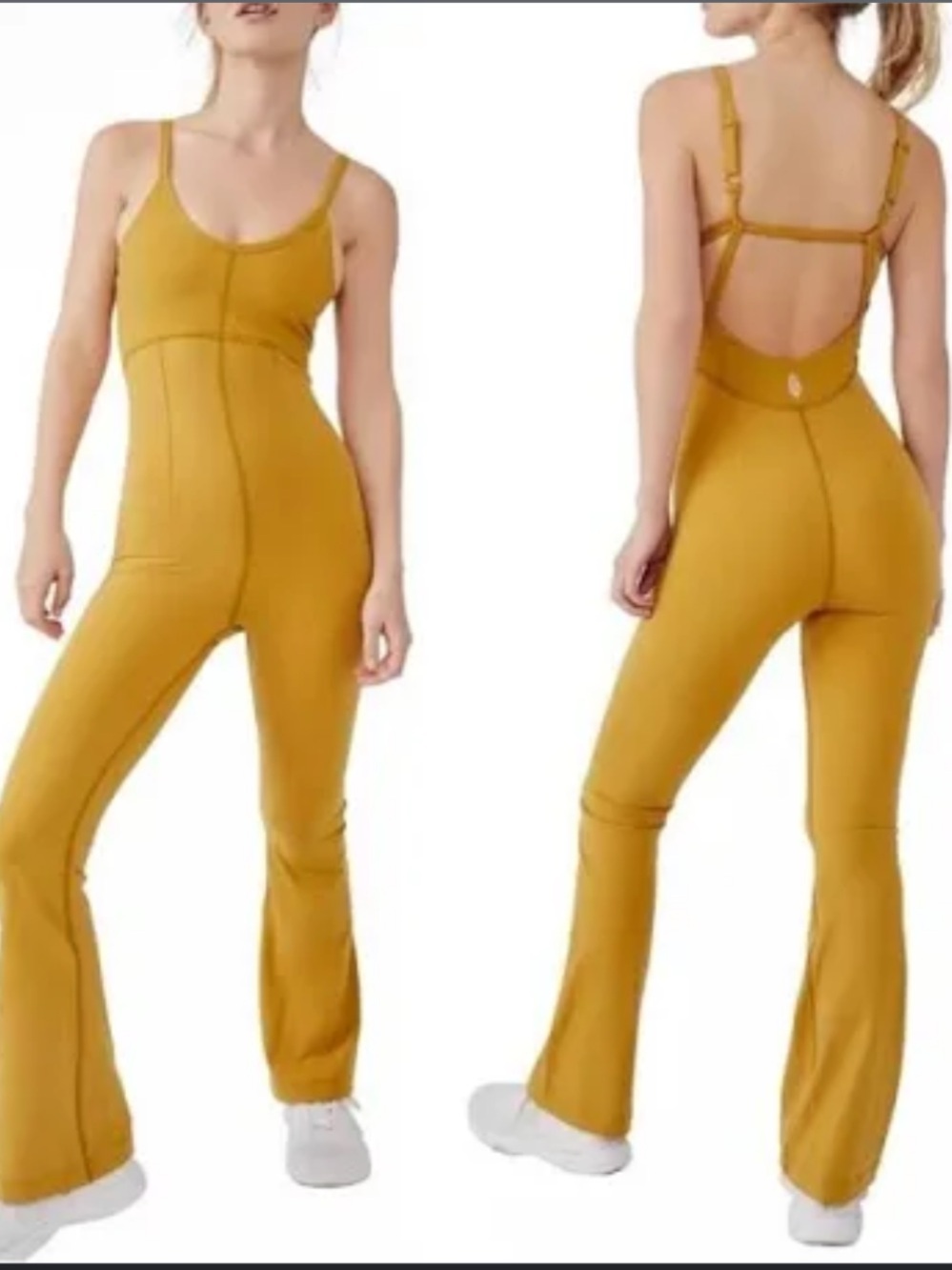 FP Movement by Free People All Star Jumpsuit Golden Mustard Wide-Leg Jumpsuit